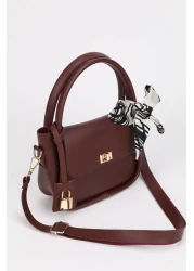 NOTHING Women's Hand Balona - Claret Red Charm Detailed Scarf Hanging Bag