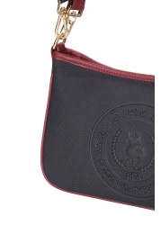 U.S. Polo Assn. حقيبة كتف نسائية باللون الأحمر الداكن والأزرق الداكن - US24738