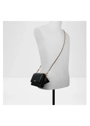 Aldo Fititall - Women's Faux Leather Black Top Zipper Chain Wallet Purse