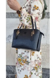 Just Polo Women's Embossed Printed Zipper Closure Shoulder and Hand Bag Long Adjustable