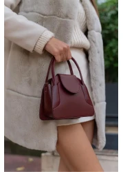 Madamra Claret Red Women's Covered Mini City Bag