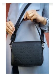 Just Polo Women's Embossed Just & Polo Patterned Zipper Closure Shoulder and Hand Bag