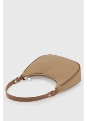 Housebags Women's Brown Canvas Half Moon Handbag 242