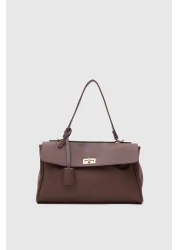 Shule Bags Amara Locked Classic Shoulder Bag Brown