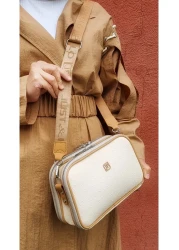 Just Polo Justpolo Women's Stone Color 5 Compartment Adjustable Shoulder and Crossbody Bag Messenger Bag