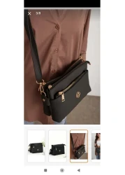 MAC&MOS Women's Black 3-Compartment Shoulder Bag