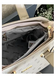 Armine ARM.172.VZ Armine Special Color Conbin Leather Handbag Designed as a Hand and Arm Bag