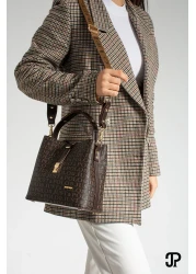 Just Polo Original Women's 4 Compartment Luxury Soft Leather Stylish Hand and Shoulder Bag with Adjustable Cross Column Strap