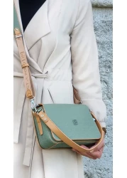 Just Polo حقيبة كتف وحقيبة كروس للنساء من Justpolo باللون الأخضر مكونة من 5 أقسام