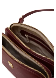 Pierre Cardin حقيبة كتف نسائية بطباعة حمراء كلاريت 05PO22Y1536