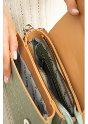 Just Polo حقيبة كتف نسائية باللون الأخضر للموسم الجديد ومحفظة مكونة من 4 أقسام Pbu 217402