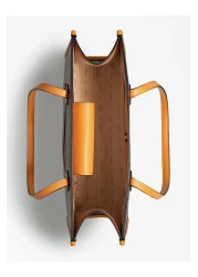 Guess Women's Brand Logo Leather Zipper Closure Compartment Orange Shoulder Bag SC8665230-BKG