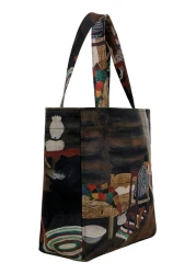 Dogo Women's Vegan Multi-Colored Large Tote Bag - Family Time Design