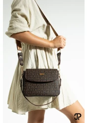 Just Polo حقيبة كتف نسائية أصلية فاخرة من الجلد الناعم مكونة من 4 أقسام وحزام عمودي متقاطع قابل للتعديل