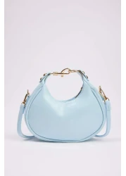  Shoes Baby Blue Dual Use Strap Women's Mini Oval Shoulder and Hand Bag Takss25Oc00091