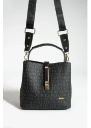 Just Polo Wallet Gift Print Patterned Wide Strap Waterproof 3 Compartment Women's Shoulder Bag 2055-4002