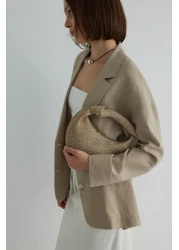 Suud Collection Beige Straw Bag - Pia Model