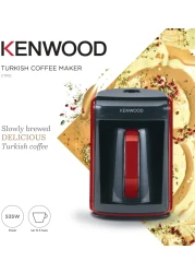 Kenwood Turkish Coffee Maker Up To 5 Cups Turkish Coffee Machine for Slowly Brewed DELICIOUS Turkish Coffee 535W CTP10.000BR Black/Red, Red/Black