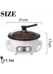 Electric Coffee Bean Roaster Machine, 800W Stainless Steel Coffee Roaster with Adjustable Thermostat and Timer, Extra Coffee Maker Included