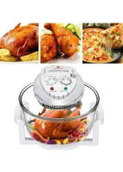 مقلاة هوائية توربو متعددة الوظائف 4 في 1 من Upthehill بسعة 17 لترًا مع فرن الحمل الحراري - طباخ كهربائي بدون زيت مع كتاب وصفات ومحمصة ومقلاة هواء ساخن للطهي الصحي