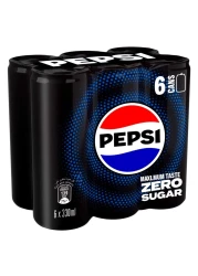 Pepsi Zero Cola Beverage Cans 330ml Pack of 6