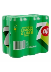 7Up Carbonated Soft Drink Cans 330ml Pack of 6
