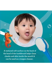 GuruNanda Butter on Gums Toddler Toothbrush with Sand Timer Extra Soft Bristles for Kids Age 2 Toothbrush with Tongue Cleaner Brush Cap 2 Pack