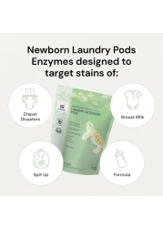 Grab Green Newborn Baby Laundry Detergent Pods 60 Count Calming Chamomile Scent Plant and Mineral Based Formulated to Tackle Newborn 04 Months Laundry Stains