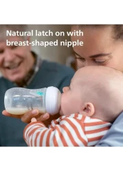 Philips Avent Natural Response Baby Milk Bottle With Airfree Vent BPA Free For Newborn Babies Elephant Pattern, 260ml