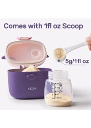 NCVI Baby Formula Dispenser On The Go Formula Container to Go Formula Holder for Travel Outdoor Picnic with Baby Infant Portable Container for Milk Powder Snacks Candy Fruits Purple