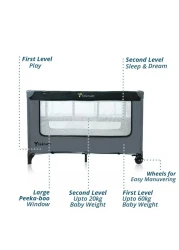 Teknum Astronaut Playard and Cot Grey