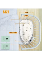 Little Story Soft Breathable Fiberfill Newborn Lounger Bed - Royal Grey