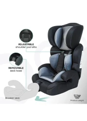 Moon Tolo Comfortable Toddler/Child Car Seat, Group 1,2,3 Convertible, 9 Month Upto 12 Years Of Use |9 To 36 Kg, Grey