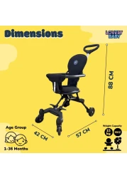 Lovely Baby Light Weight Traveller Stroller For Kids LB 717 - Black