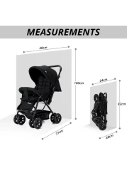 Teknum Reversible Look at Me Stroller w/ Diaper Bags - Black