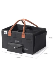 Little Story Diaper Caddy + Pouch - Medium - Black