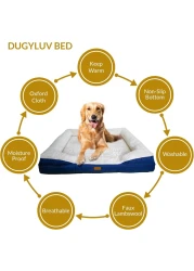 Dugyluv Dog Bed, Orthopedic Sofa Dog bed With Memory Foam, Removable Cover, Waterproof Lining and Nonskid Bottom,Pet Bed for Dogs (Large)