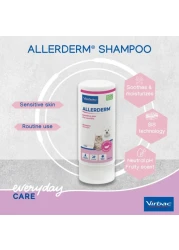 Virbac Allerderm Sensitive Skin Shampoo for Dogs &amp; Cats &ndash; Oatmeal Formula, 250ml

