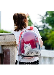 Generic Nyganmelloz Pet Carrier Backpack, Cats And Puppies Cat Breathable Bag Pet Portable Carrier Bag Outdoor Travel Backpack For Cat And Dog Transparent Space (Yellow)