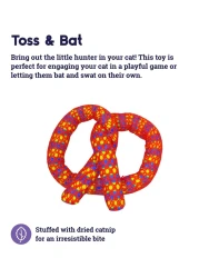 Catstages Catnip Plaque Away Pretzel Dental Cat Chew Toy Catnip Toy Orange