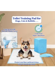 Pee pads for Dogs, Absorbent, 45x60 cm (M), Disposable pad with 5-layer thickness, Soft &amp; Comfortable, Quick dry pads for Small to medium pets, Leak-Proof and Portable, 50 Pieces of 1 pack (Blue)
