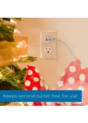 Philips Plugin Footswitch 9 Ft 1Outlet Flat Plug Extension Cord Flat Extension Cord with Switch ONOff 2 Prong Extension Cord 120V Long Extension Cord 1 Pack White 1 Pack SPS1036WF37