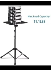 Projector Stand,Laptop Tripod Stand Adjustable Height up to 47.2 Inch with Gooseneck Phone Holder, Portable for Outdoor Movies-Detachable Computer DJ Racks Holder Mount