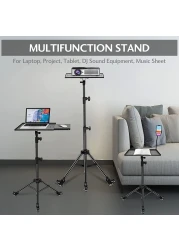 Wownect Projector Tripod Stand With Wheels, Phone Holder Rolling Laptop Desk Tripod For Stage, Studio, DJ Equipment, Pack Of 1