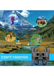 Dual Zoom Powerful Binoculars Long Range Spyglass Bak4 Prism Monocular Hunting For Camping Equipment