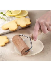 Fitto 10cm Wooden Rolling Pin - Premium Quality Baking Tool for Pastry, Dough, and Pizza - Durable, Easy to Clean, Perfect for Kids and Adults, Non-Stick Surface, Kitchen Essential