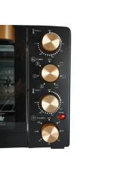 AFRA Electric Oven Toaster, 45L, 2800w Convection Rotisserie &amp; Oven Lamp, 4 Knobs Tray, Rack, Handle, 7-Functions Control, Adjustable Thermostat 70 To 250C, AF-4517OTBK, 2-Year Warranty