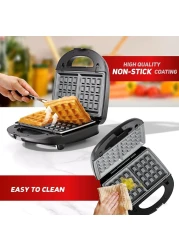 AFRA 3 In 1, 2 Slice Non-Stick Sandwich Maker, 750 Watts With Detachable Plates, Sandwich/Grill &amp; Waffel Plates, AF-8023SMSS, 2 Year Warranty