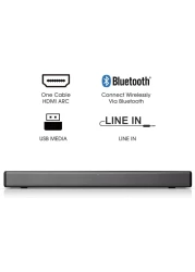 Hisense HS214 2.1CH Soundbar With Built In Subwoofer, 108W, All In One Compact Design With Wireless Bluetooth, Powered By Dolby Digital, HDMI ARC/Optical/AUX/USB, 3EQ Modes, Black
