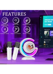 Kids Karaoke Machines For Girls With 2 Wireless Microphone Karaoke Machine Kids Adults With Voice Changing And LED Lights Boys Girls Birthday Party Toys Gifts